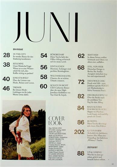 Vogue Inhaltsverzeichnis