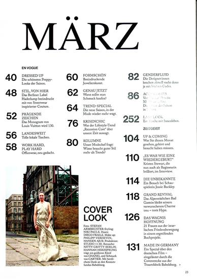 Vogue Inhaltsverzeichnis