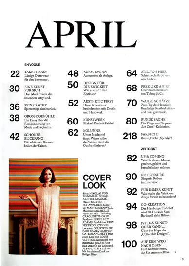Vogue Inhaltsverzeichnis