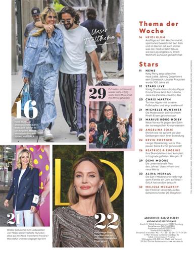 Gala Inhaltsverzeichnis