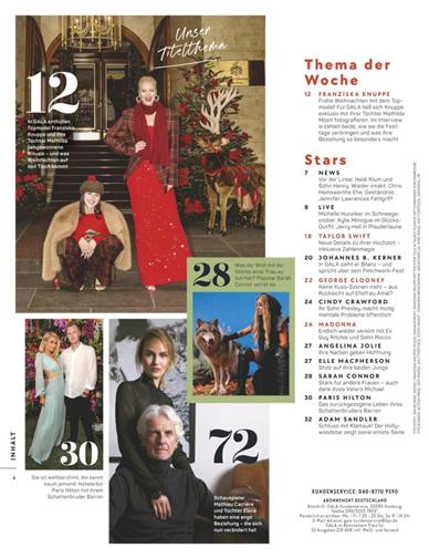 Gala Inhaltsverzeichnis