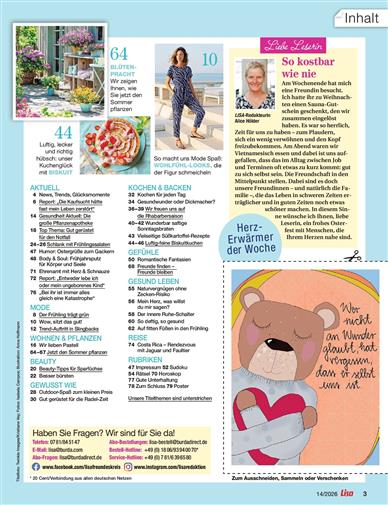 Lisa Inhaltsverzeichnis