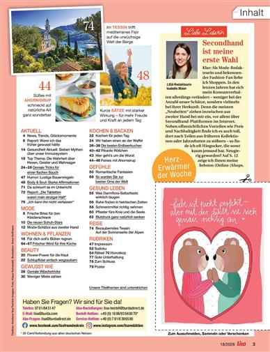 Lisa Inhaltsverzeichnis