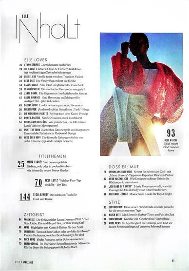 Elle Inhaltsverzeichnis