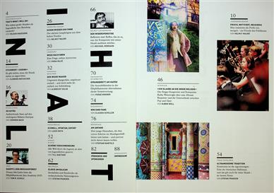 Elbphilharmonie Magazin Inhaltsverzeichnis