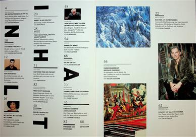 Elbphilharmonie Magazin Inhaltsverzeichnis