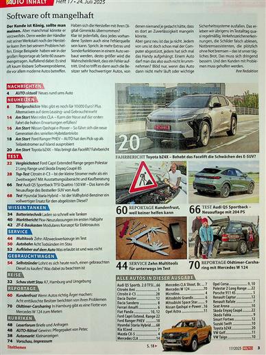 AUTOstraßenverkehr Inhaltsverzeichnis
