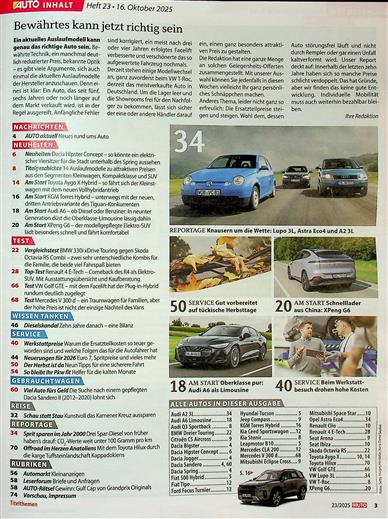 AUTOstraßenverkehr Inhaltsverzeichnis