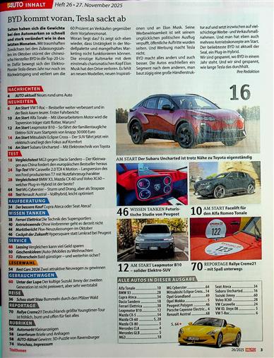 AUTOstraßenverkehr Inhaltsverzeichnis