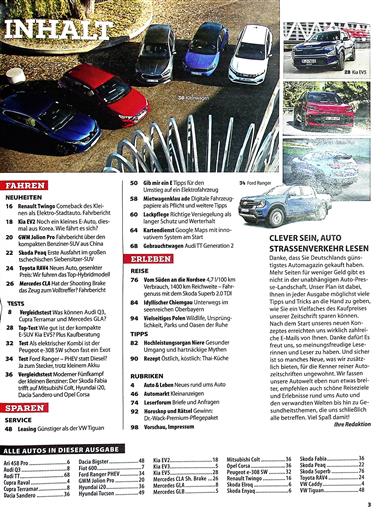 AUTOstraßenverkehr Inhaltsverzeichnis