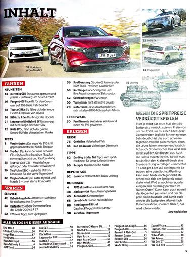 AUTOstraßenverkehr Inhaltsverzeichnis