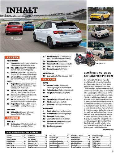 AUTOstraßenverkehr Inhaltsverzeichnis