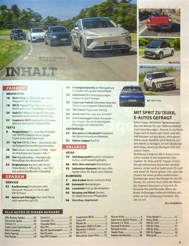 AUTOstraßenverkehr Inhaltsverzeichnis