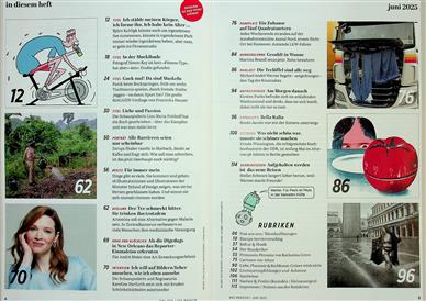 Das Magazin Inhaltsverzeichnis