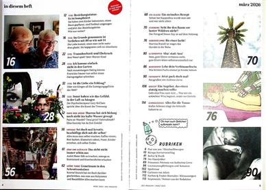 Das Magazin Inhaltsverzeichnis
