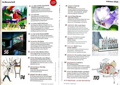 Das Magazin Inhaltsverzeichnis