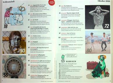 Das Magazin Inhaltsverzeichnis