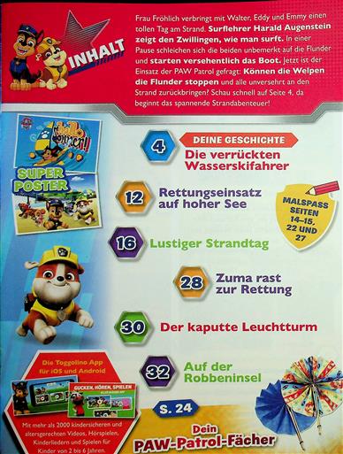 Paw Patrol Inhaltsverzeichnis