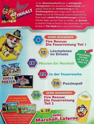 Paw Patrol Inhaltsverzeichnis