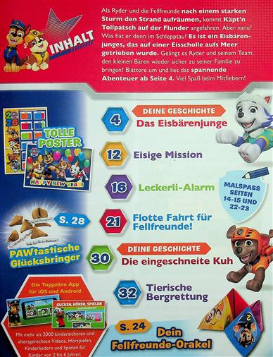 Paw Patrol Inhaltsverzeichnis
