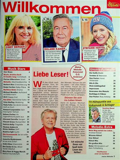 Meine Melodie Inhaltsverzeichnis