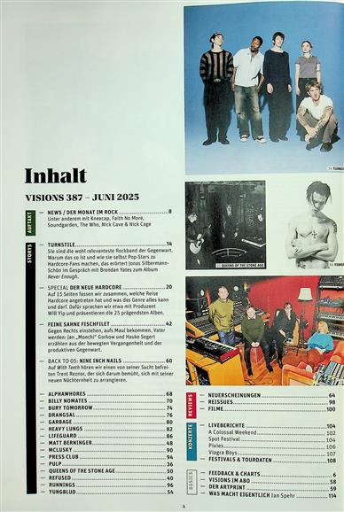 Visions Inhaltsverzeichnis