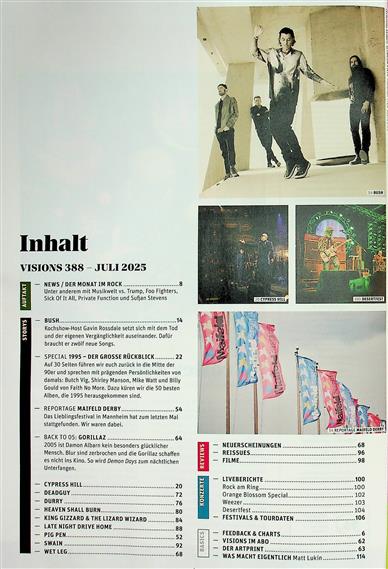 Visions Inhaltsverzeichnis