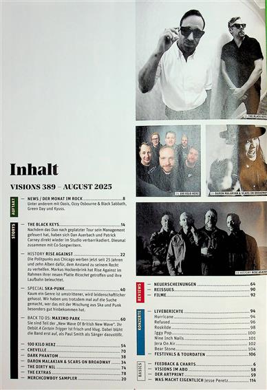 Visions Inhaltsverzeichnis