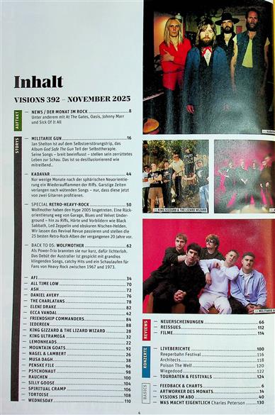 Visions Inhaltsverzeichnis