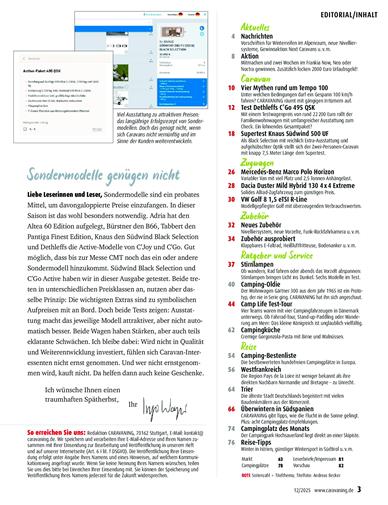 Caravaning Inhaltsverzeichnis