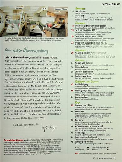 Caravaning Inhaltsverzeichnis