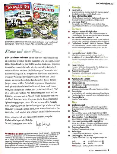 Caravaning Inhaltsverzeichnis