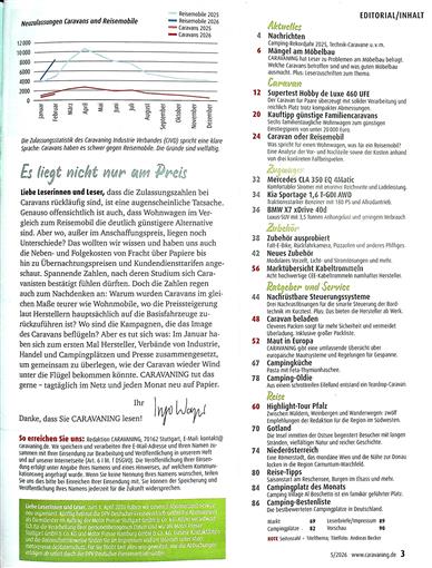 Caravaning Inhaltsverzeichnis