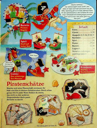 Käpt'n Sharky Inhaltsverzeichnis