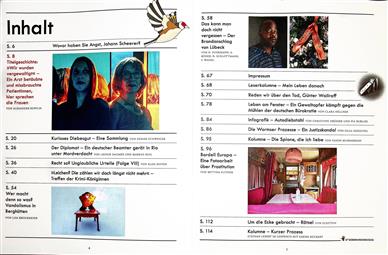 Zeit Verbrechen Inhaltsverzeichnis