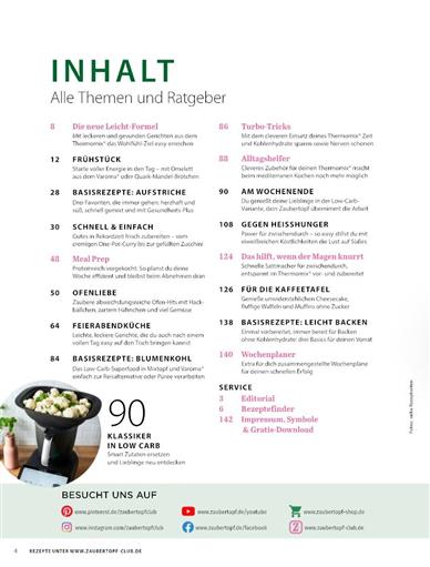 Mein Zaubertopf Gold Edition Inhaltsverzeichnis