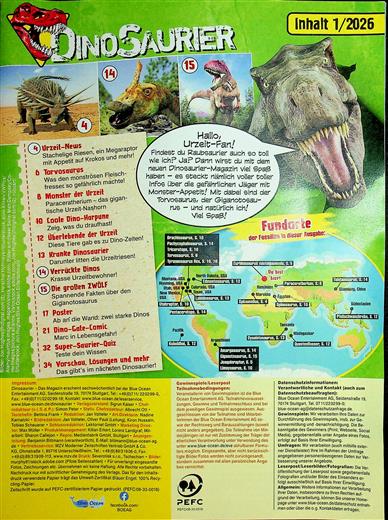 Dinosaurier Inhaltsverzeichnis