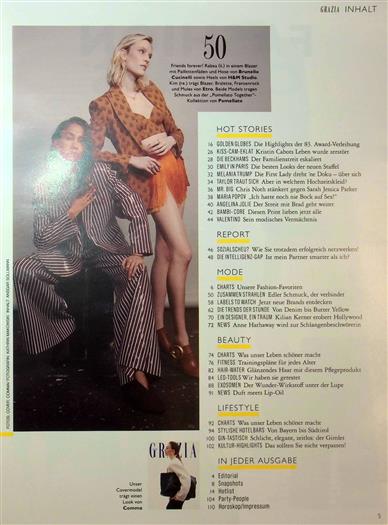 Grazia Inhaltsverzeichnis
