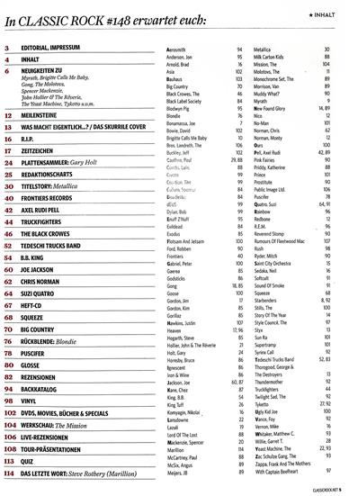 Classic Rock Inhaltsverzeichnis