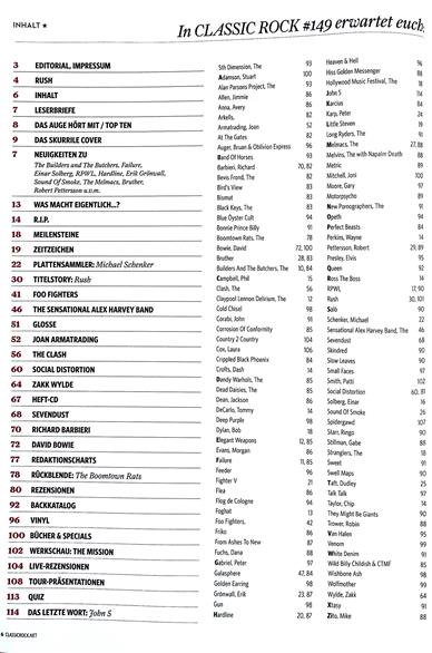 Classic Rock Inhaltsverzeichnis