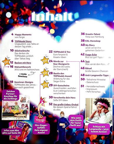 Top Model Inhaltsverzeichnis