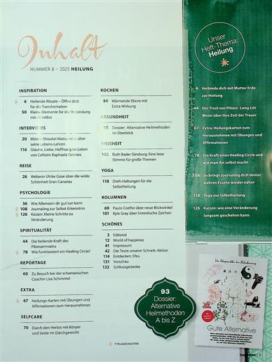 Happinez Inhaltsverzeichnis