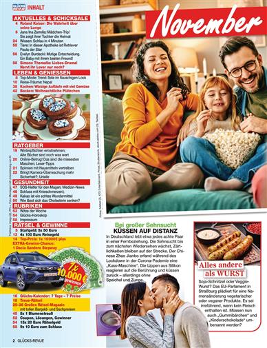 Glücks Revue Inhaltsverzeichnis