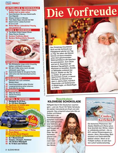 Glücks Revue Inhaltsverzeichnis