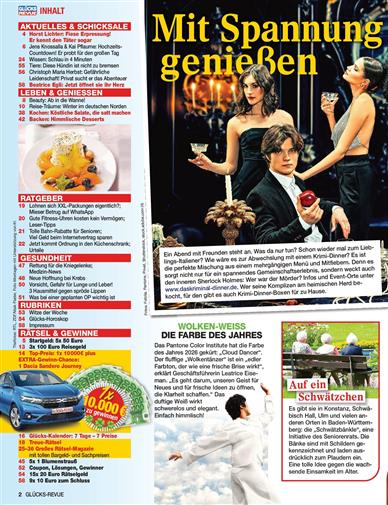 Glücks Revue Inhaltsverzeichnis