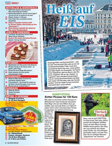 Glücks Revue Inhaltsverzeichnis