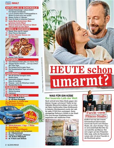 Glücks Revue Inhaltsverzeichnis