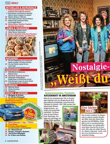 Glücks Revue Inhaltsverzeichnis