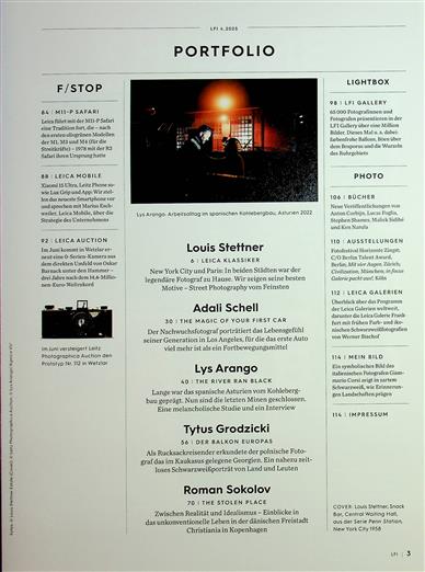 Leica Fotografie International LFI Inhaltsverzeichnis