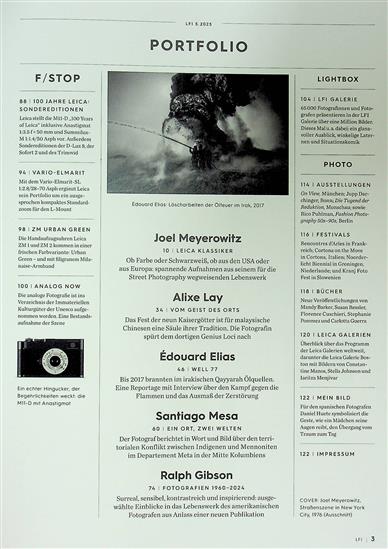 Leica Fotografie International LFI Inhaltsverzeichnis